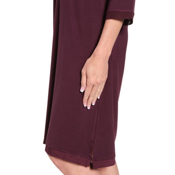 Noble Mount Womens Eco-PJ Bamboo Sleep Shirt Wine - Large - Picture 4 of 9